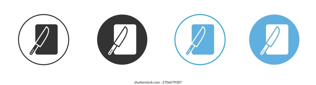 Schneidebrett mit Messer Logo Template Design-Set