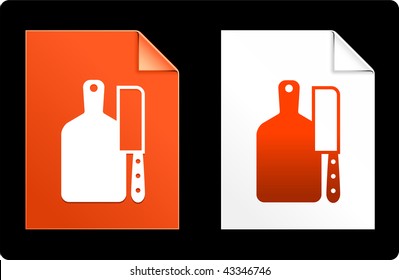Cutting Board and Knife on Paper Set