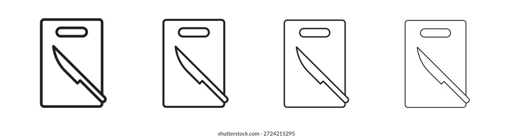 Schneidebrett mit Messersatz, Vektorgrafik eps10., Logo-Symbol-Piktogramm-Vorlage. Vektorsymbol flache Symbole
