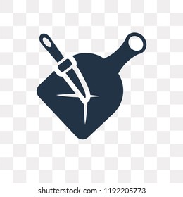 Cutting Board with Knife vector icon isolated on transparent background, Cutting Board with Knife transparency concept can be used web and mobile