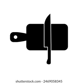 Cutting board with knife vector icon. simple flat trendy style illustration for web and app on white background..eps