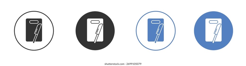 Tabla de cortar con Vector de cuchillo. Diseño de ilustración de Plantilla de logotipo