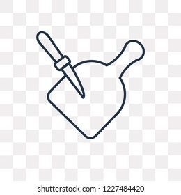 Cutting Board with Knife vector outline icon isolated on transparent background, high quality linear Cutting Board with Knife transparency concept can be used web and mobile