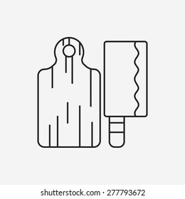 Cutting board line icon