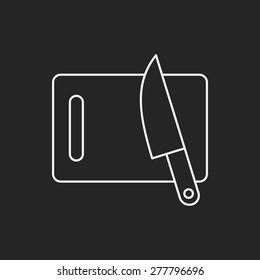 Cutting board line icon