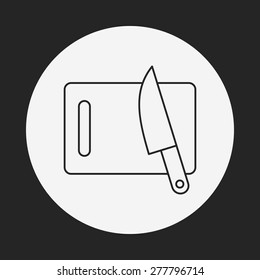 Cutting board line icon