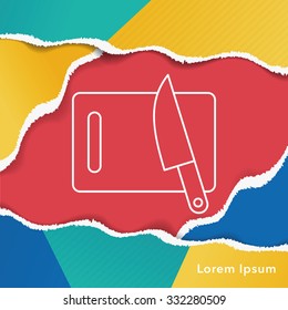 Cutting board line icon