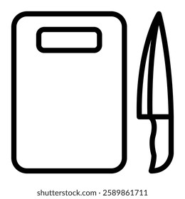 Cutting Board Line Icon Design For Personal And Commercial Use