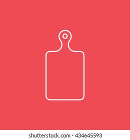 Cutting Board Line Icon On Red Background
