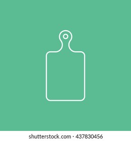 Cutting Board Line Icon On Green Background