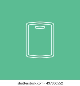 Cutting Board Line Icon On Green Background