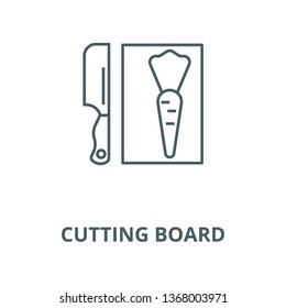 Cutting board line icon, vector. Cutting board outline sign, concept symbol, flat illustration