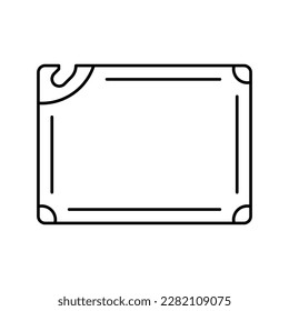 cutting board line icon vector. cutting board sign. isolated contour symbol black illustration