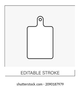  Cutting board line icon.Special kitchen utensil, wooden or plastic for cutting vegetables, meat.Cooking tools concept. Isolated vector illustration. Editable stroke