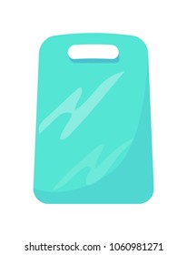 Cutting board made of plastic, cutting board designed for kitchen and cooking of food, plastic object vector illustration isolated on white background