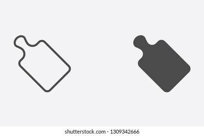 Cutting board outline and filled vector icon sign symbol