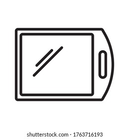 Icono de contorno de placa de corte. Ilustración vectorial, aislada en un fondo blanco.