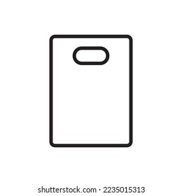 Cutting Board Outline Icon Vector Illustration