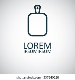 cutting board outline, thin, flat, digital icon for web and mobile