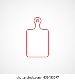 Cutting Board Red Line Icon On White Background