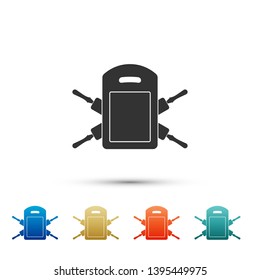 Cutting board and rolling pins icon isolated on white background. Kitchen utensils and equipment. Set icons in color icons. Vector Illustration
