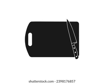 Cutting board silhouette icon. Silver Cutting Board  Icon Vector Illustrator. flat sign for mobile concept and web design. vector sign, silhouette pictogram isolated on white background. EPS 10.