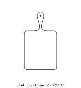 Cutting board simple icon. Contour illustration.
