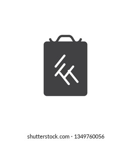 Cutting board vector icon. filled flat sign for mobile concept and web design. Chopping board glyph icon. Kitchenware symbol, logo illustration. Pixel perfect vector graphics