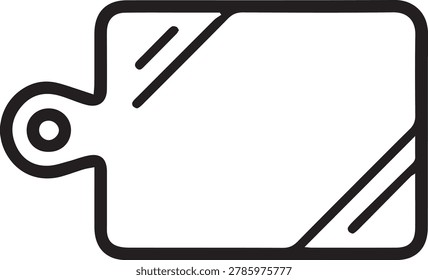 Cutting board vector icon, kitchen chopping board utensil line art illustration
