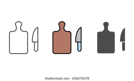 Cutting board vector icon sign symbol