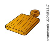 cutting board vector illustration,isolated on white background,top view