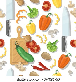 cutting board and vegetables seamless