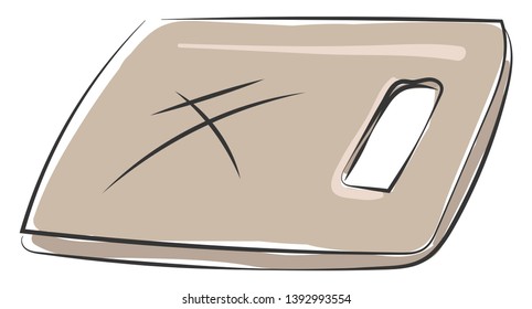 A cutting board in wood for kitchen vector color drawing or illustration