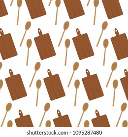 cutting board and wood spoon background