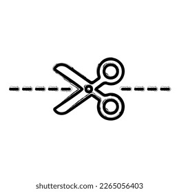 cutting brush on white background, vector illustration.