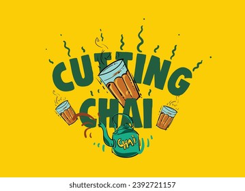 cutting chai, tea vector illustration