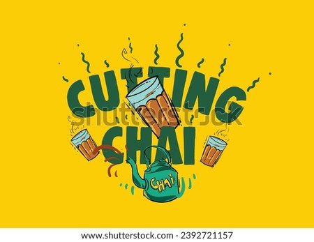 cutting chai, tea vector illustration
