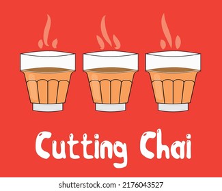 Cutting Chai or tea vector,Tea poster or banner, food and drink vector illustration.