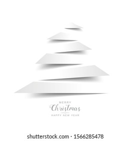 Cutting Christmas tree on the white background. Eps 10 vector file.