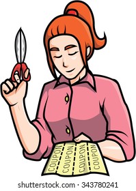 Cutting couponing vector illustration design