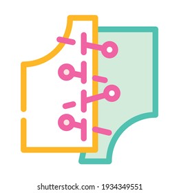 Schnittkurse Farbsymbol Vektorgrafik. Schnittkurse-Schild. einzelne Symbolillustration