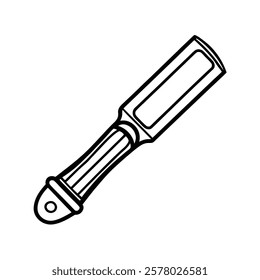 Cutting craft tools and equipment icons, including knives, wrenches, saws, and more. These editable vector line art illustrations are perfect for DIY projects, crafting, and professional design needs.