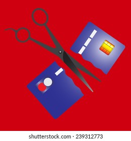 Cutting credit card.