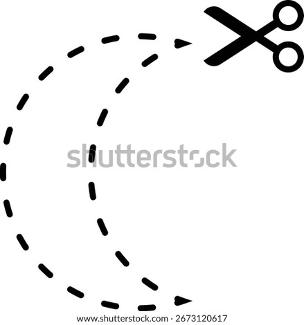 Cutting crescent shape worksheet element for preschool and kindergarten 