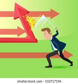 Cutting direction Business concept illustration vector