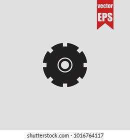 Cutting disc icon in trendy isolated on grey background.Vector illustration.