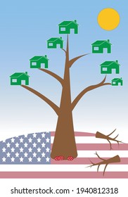 
Cutting down trees to build houses in the US