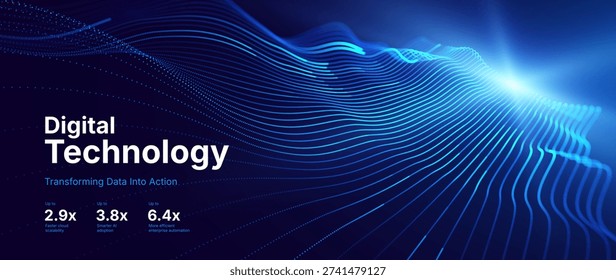 Cutting Edge AI Data Flow in Digital Technology Abstract Illustration - Tech Industry Backdrop with Lines and Patterns Emphasizing Seamless Integration. Tech Background Vector.
