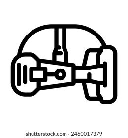 Schneidendes Design Tech Enthusiasten Linie Symbol Vektorgrafik. Schneidendes Design Tech Enthusiasten Zeichen. Isolierte Kontur Symbol Schwarz Abbildung