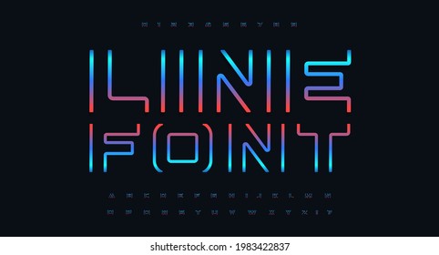 Cutting Edge Letter And Number Set, Futuristic Font, Cyberpunk Color Alphabet For Cinema And Game Headline, Music Poster And Logo, Scifi Book Cover, Future Neon Text, Modern Glow Gradient Typographic